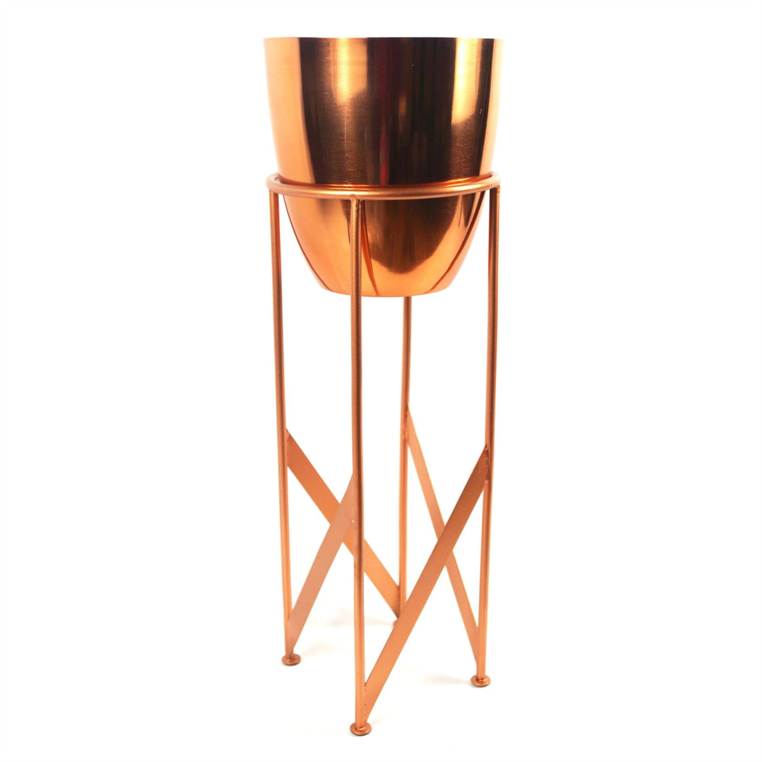 Artificial Yukka Plant Metal Planter Copper 90cm Tall Premium-1