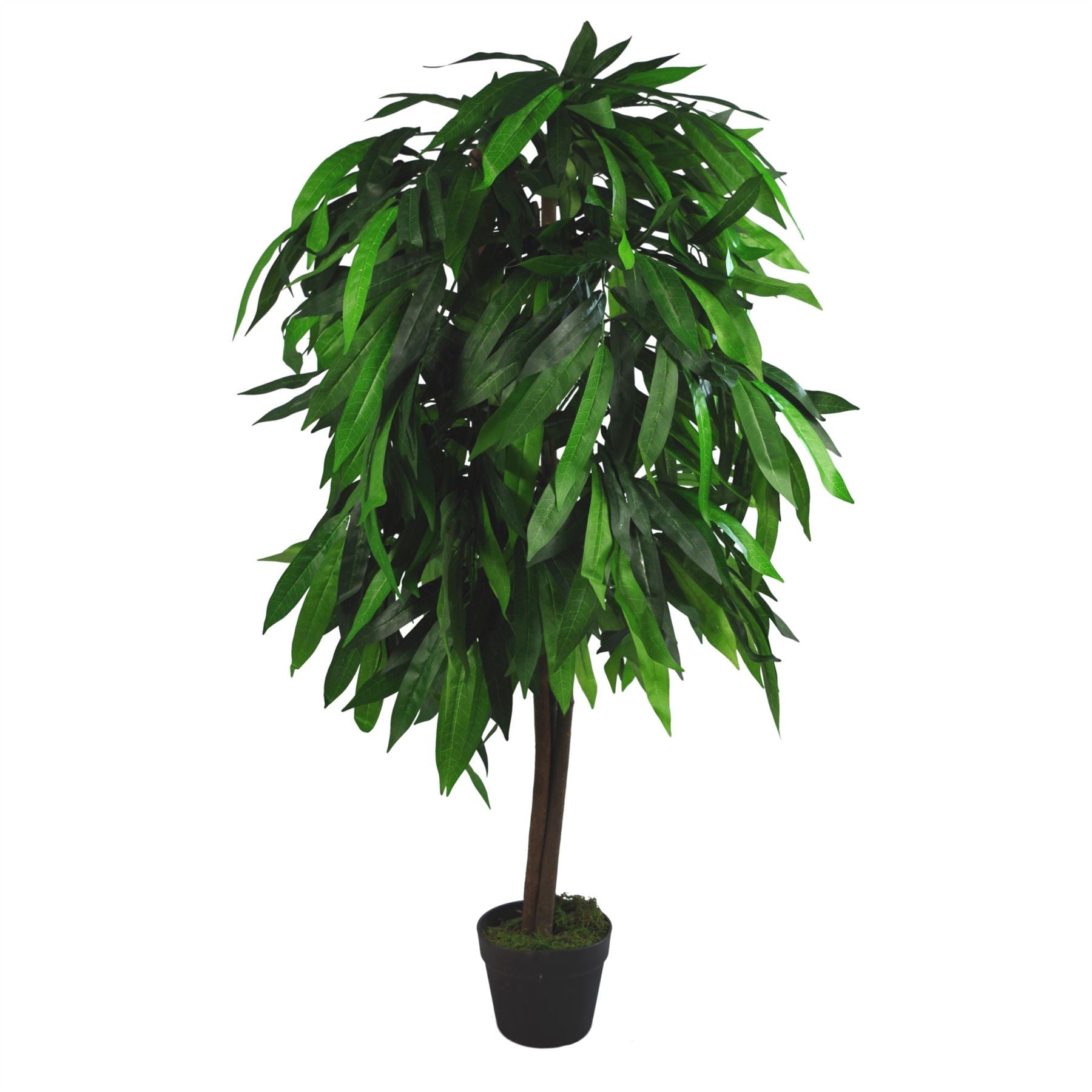Artificial Mango Plant Tree 120cm 4ft Tall Large Realistic Green Natural Wood Botanik-0
