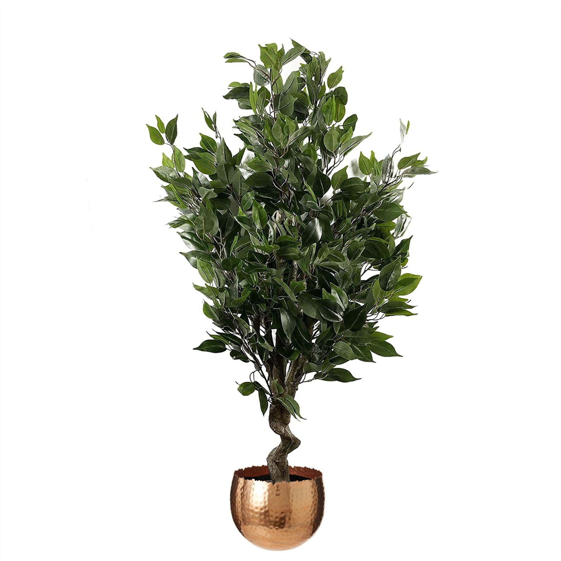 110cm Artificial Ficus Tree Copper Planter-0
