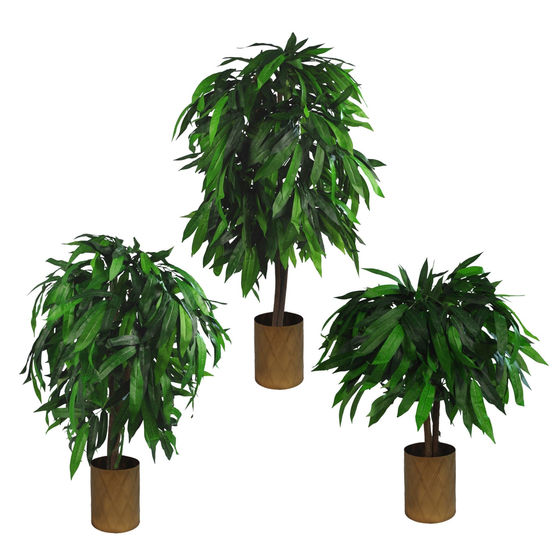 Artificial Mango Plant Tree 120cm 4ft Tall Large Realistic Green Natural Wood Botanik-4