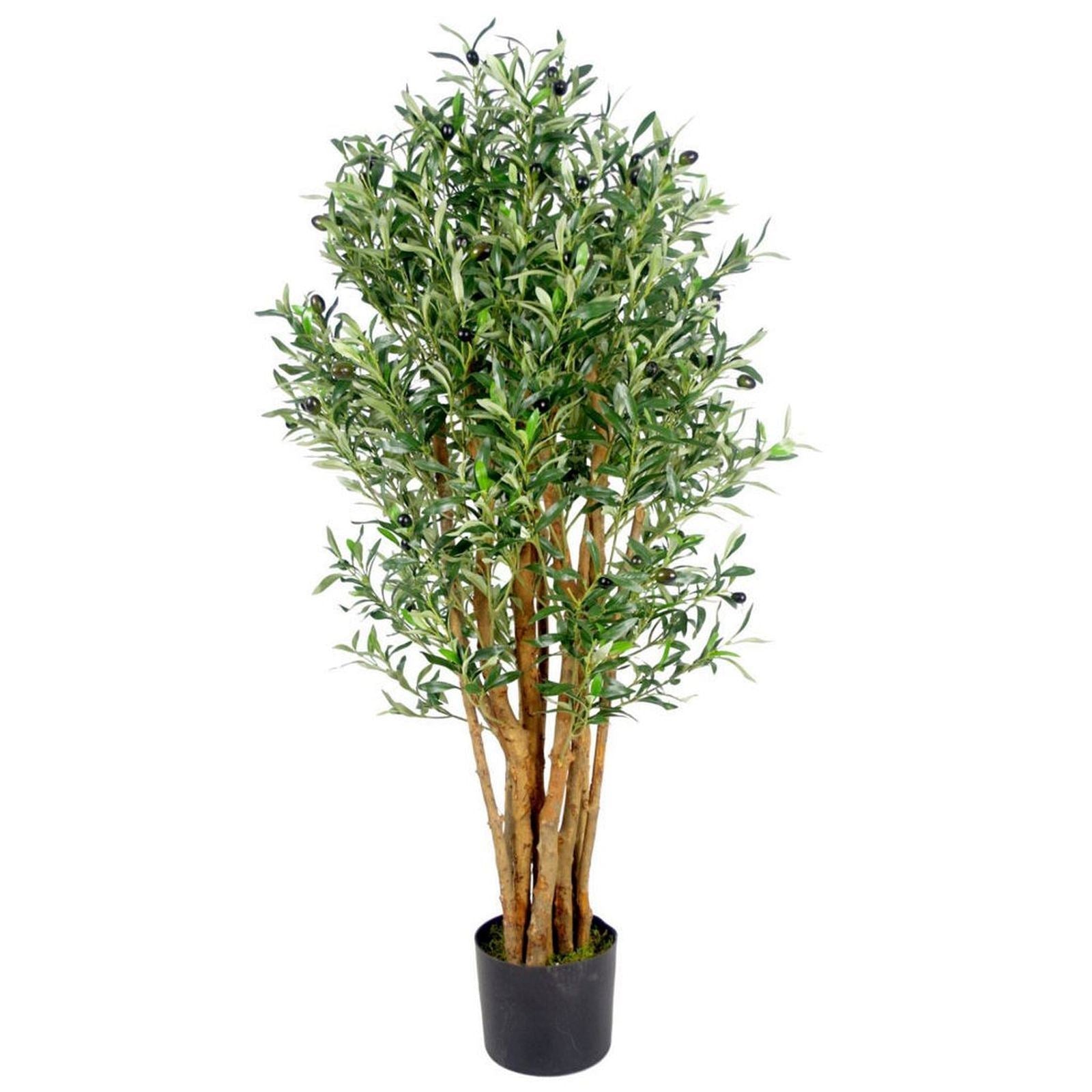 Artificial Olive Tree in Black Plastic Pot Olive Trunk-0