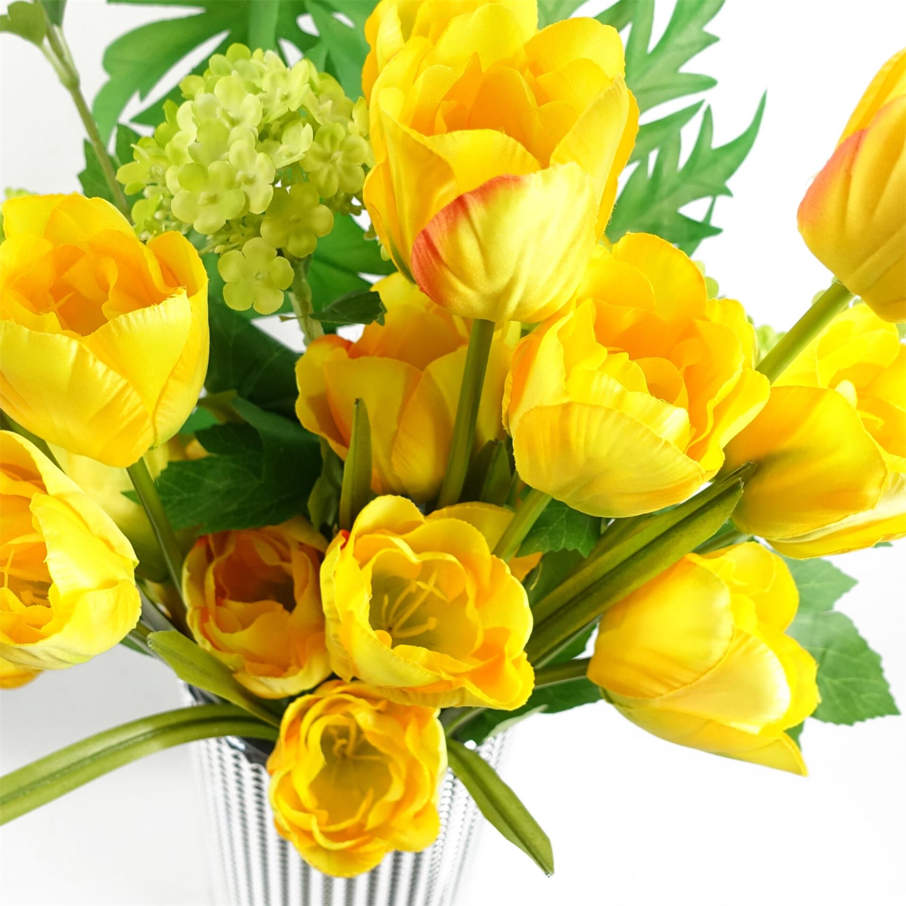 Pack of 6 x 80cm Artificial Tulip Yellow Stem-4