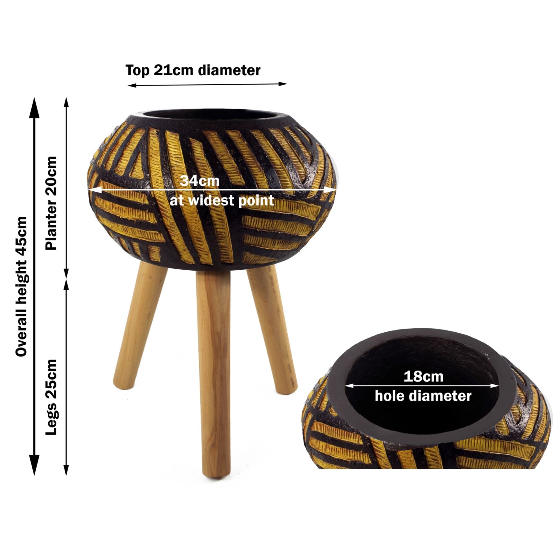 Planters Plant Pots Bali Composite Oval 45cm x 34cm-2