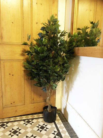 110cm Artificial Ficus Tree Plant Gold Planter-3