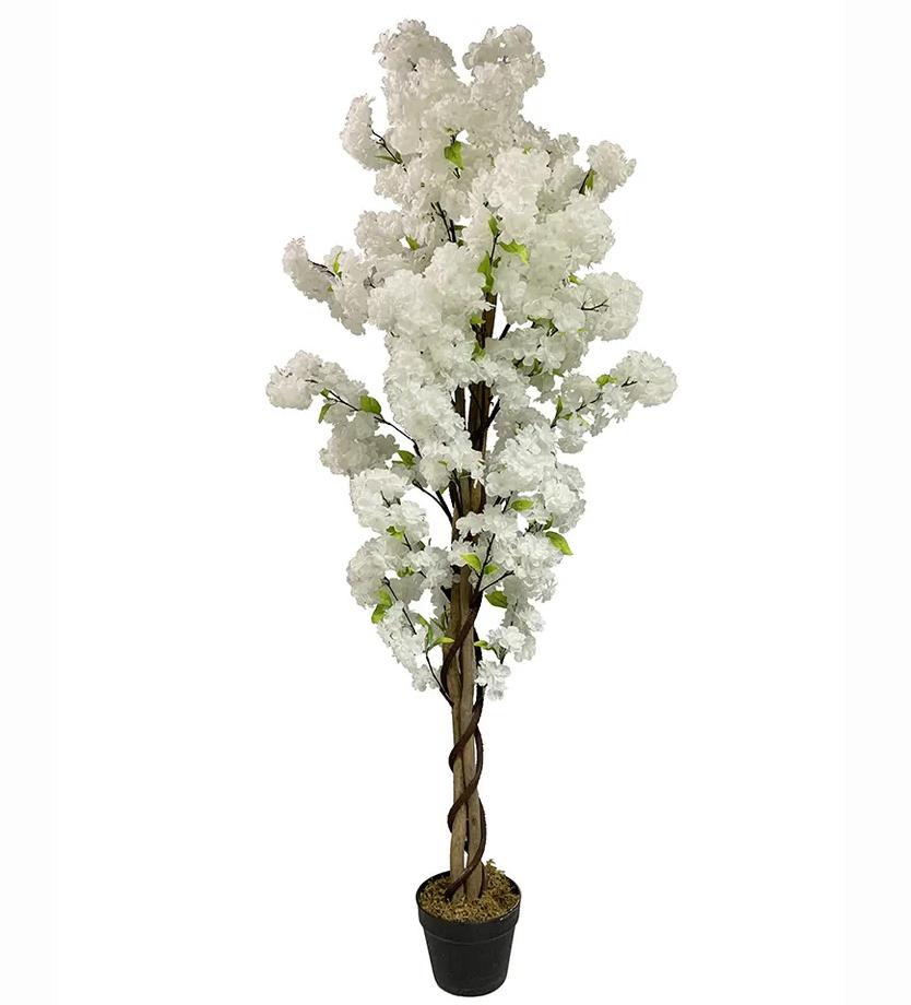 Artificial Blossom Tree White 150cm Fully-0