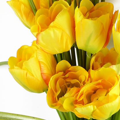 Pack of 6 x 80cm Artificial Tulip Yellow Stem-1
