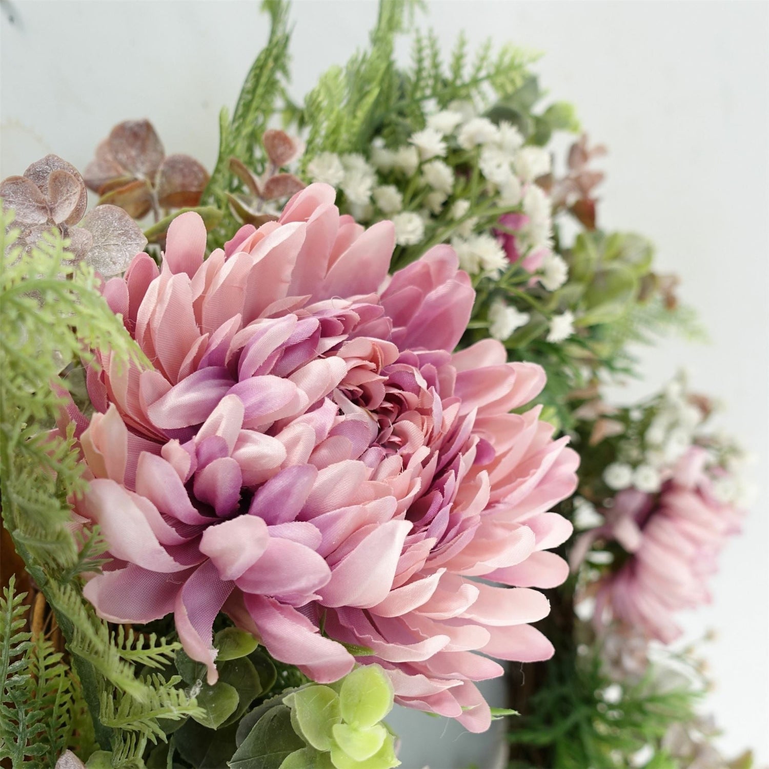 Artificial Pink Floral Wreath Botanik-1