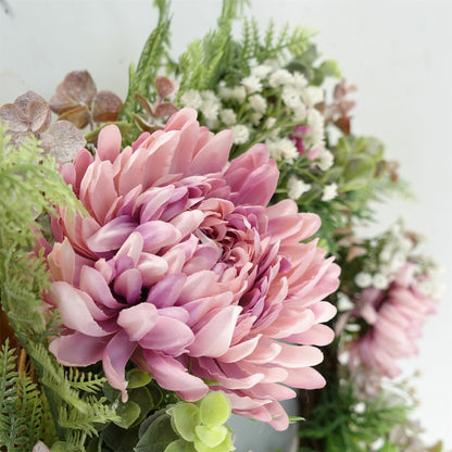 Artificial Pink Floral Wreath Botanik-1