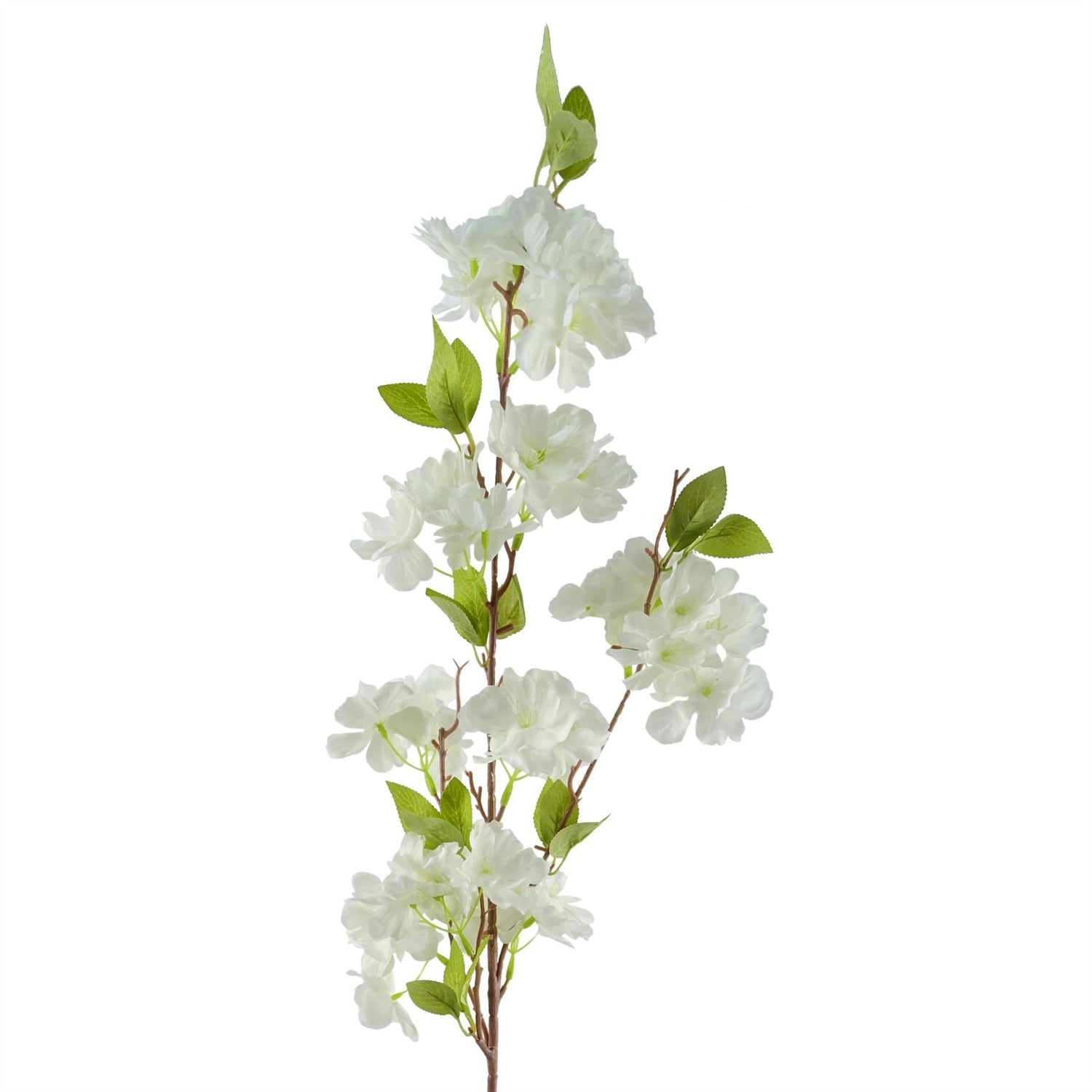 Pack of 6 x Artificial Flowers White Blossom Stem 100cm-4