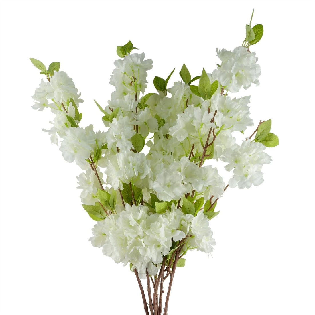 Pack of 6 x Artificial Flowers White Blossom Stem 100cm-0