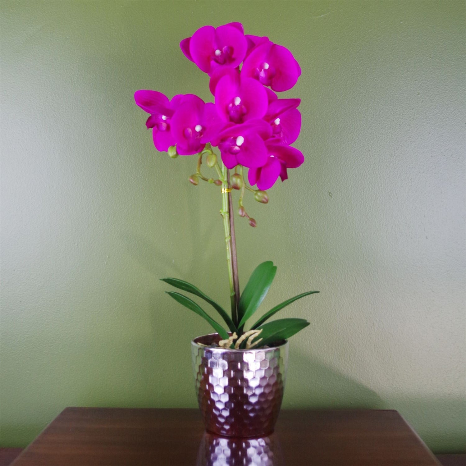 Pink Orchid Artificial Dark Silver 50cm-0