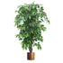 Artificial Ficus Tree Plant Green Bushy Ficus 120cm Copper Metal Planter-0