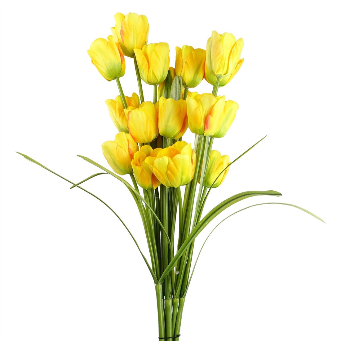 Pack of 6 x 80cm Artificial Tulip Yellow Stem-0