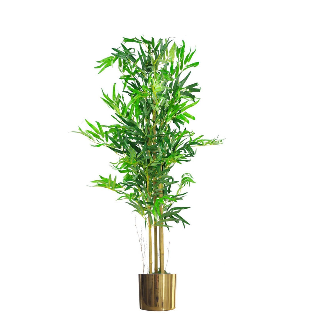 Artificial Bamboo Plants Trees Brown Gold Planter 120cm 4ft-0