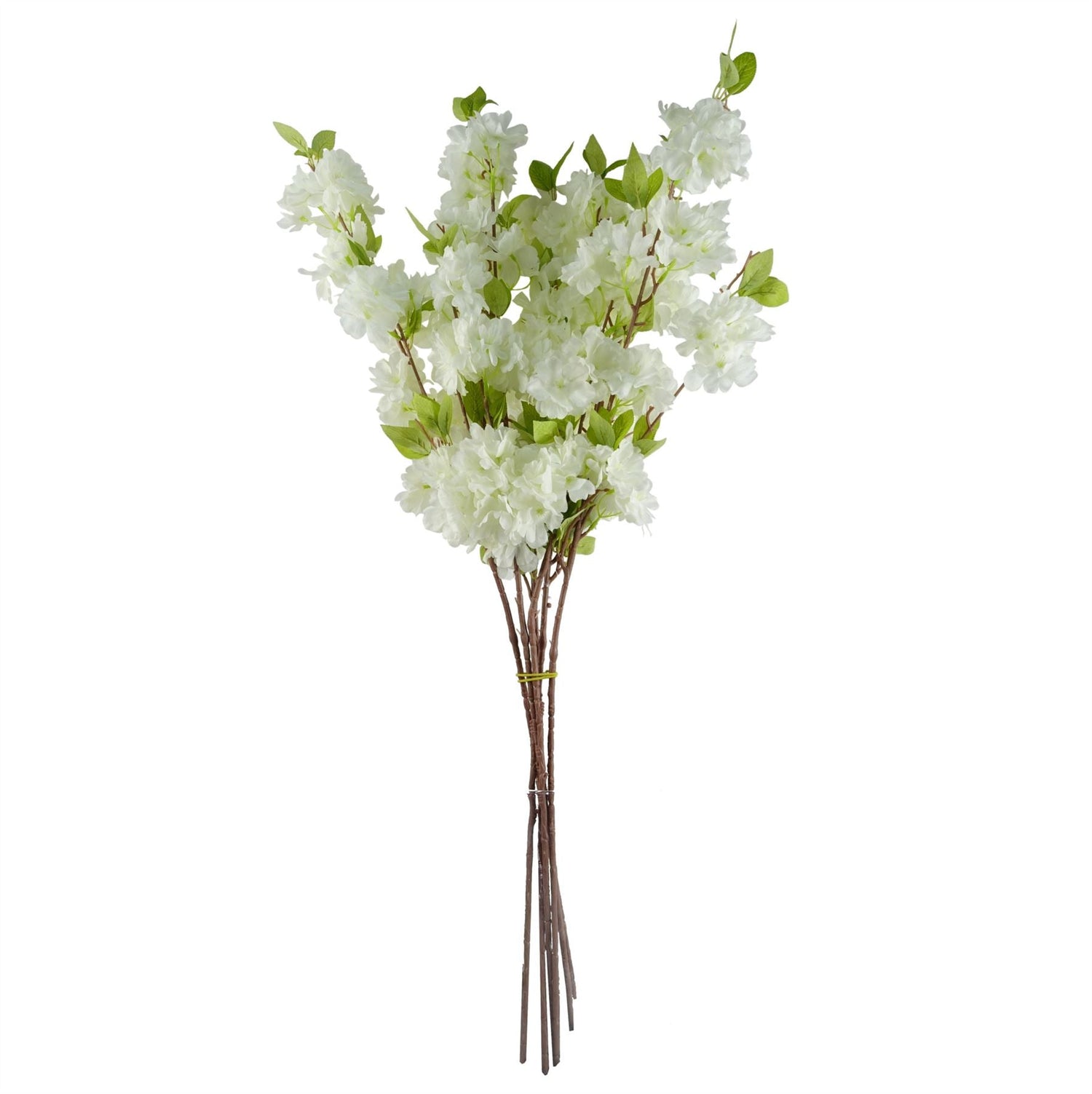 Pack of 6 x Artificial Flowers White Blossom Stem 100cm-1