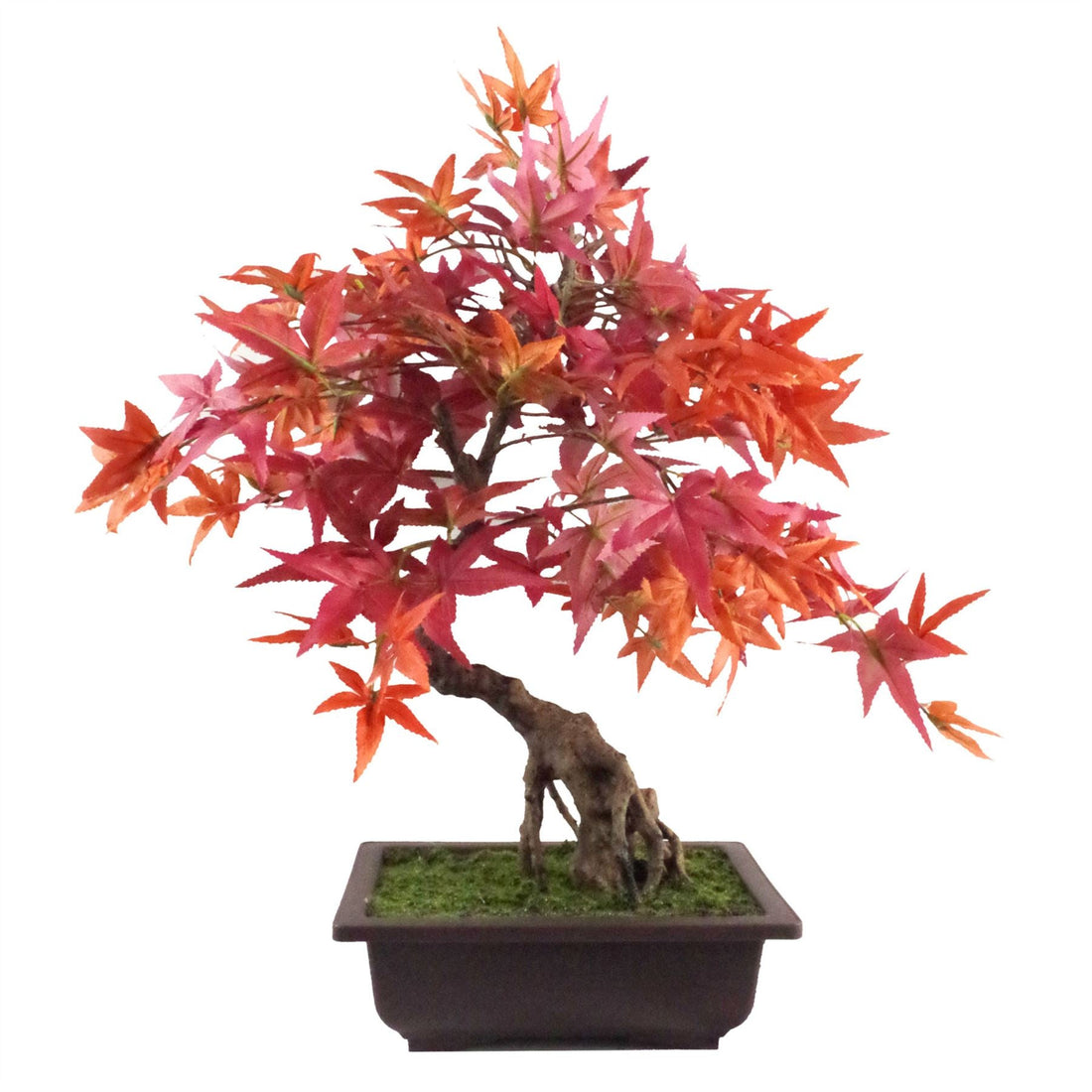 Artificial Bonsai Tree Red Maple Bonsai 50cm Trees Plant-0
