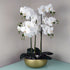 Orchid Artificial White Gold Ceramic Planter Botanik-0