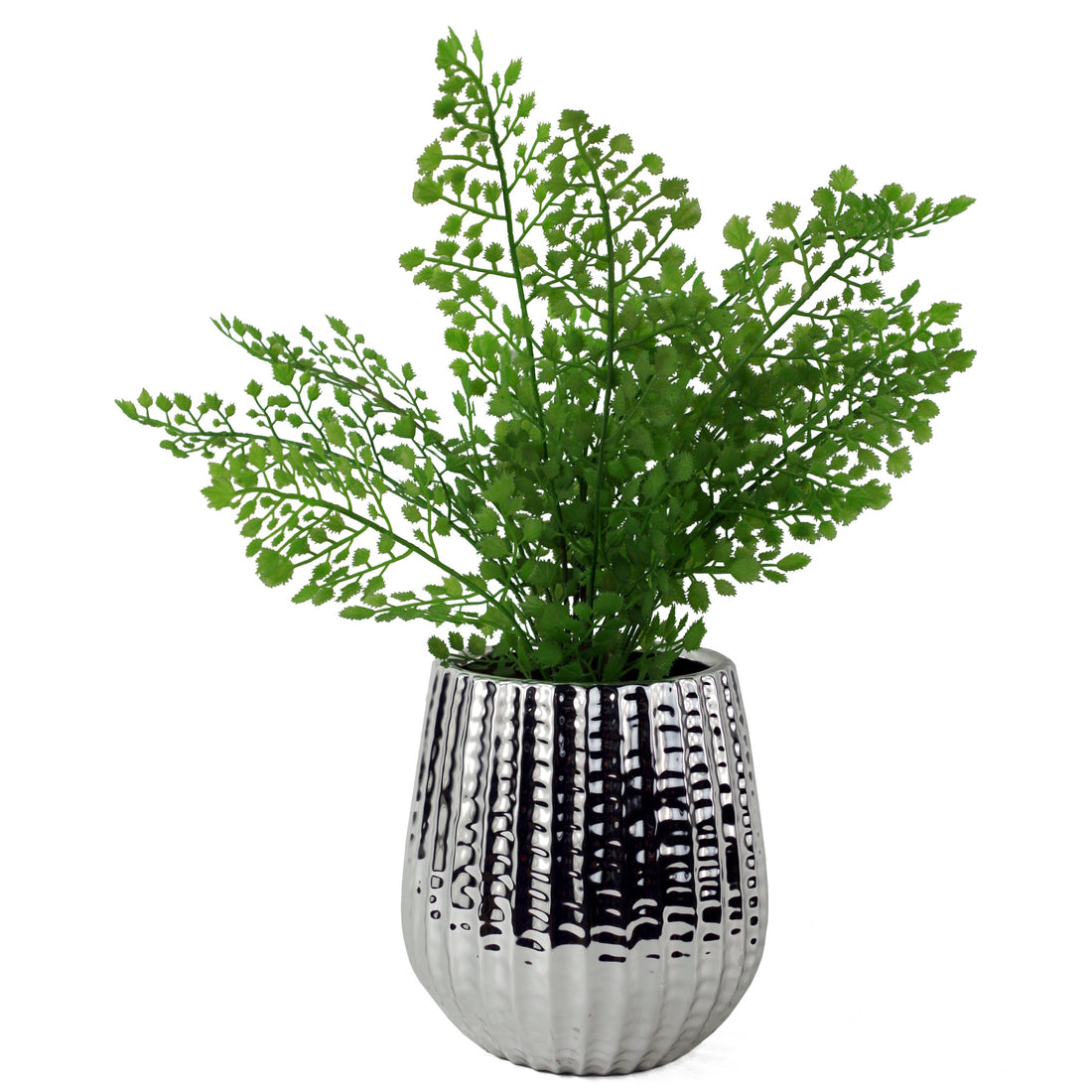 Silver Ceramic Planter | Silver Planter | Everlasting Greenery Co