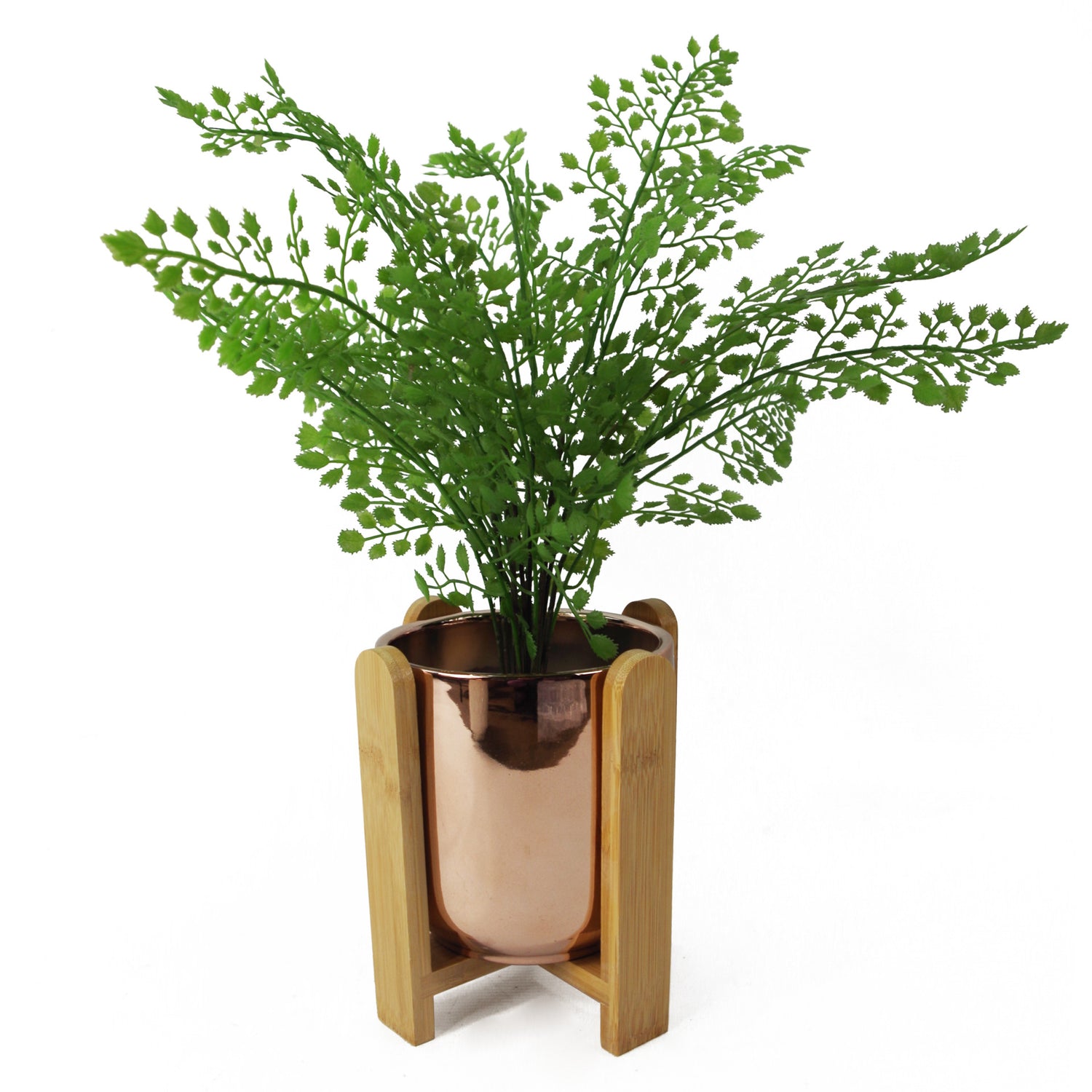 Planter with Bamboo Stand | Gold Planter | Everlasting Greenery Co.