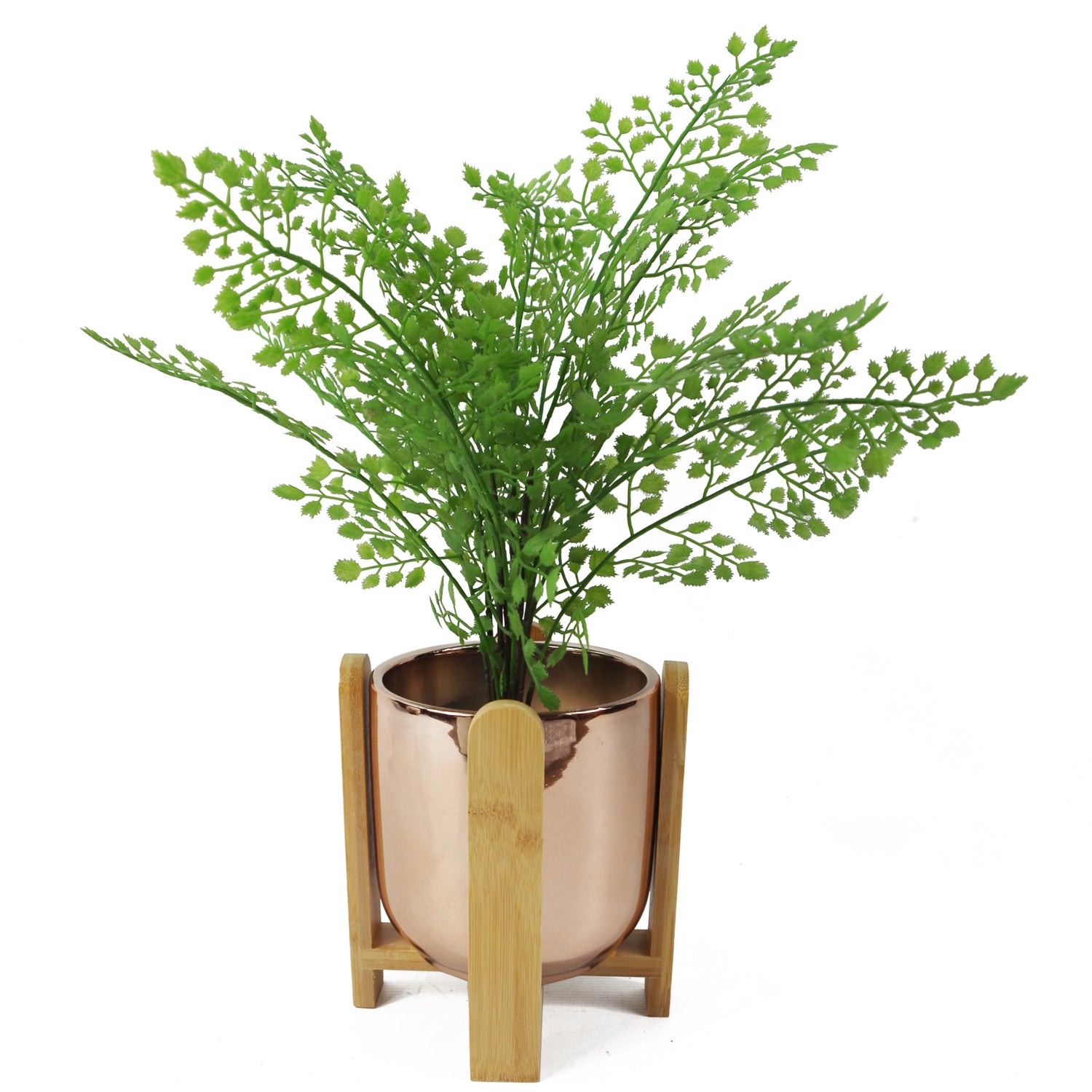 Planter with Bamboo Stand | Gold Planter | Everlasting Greenery Co.