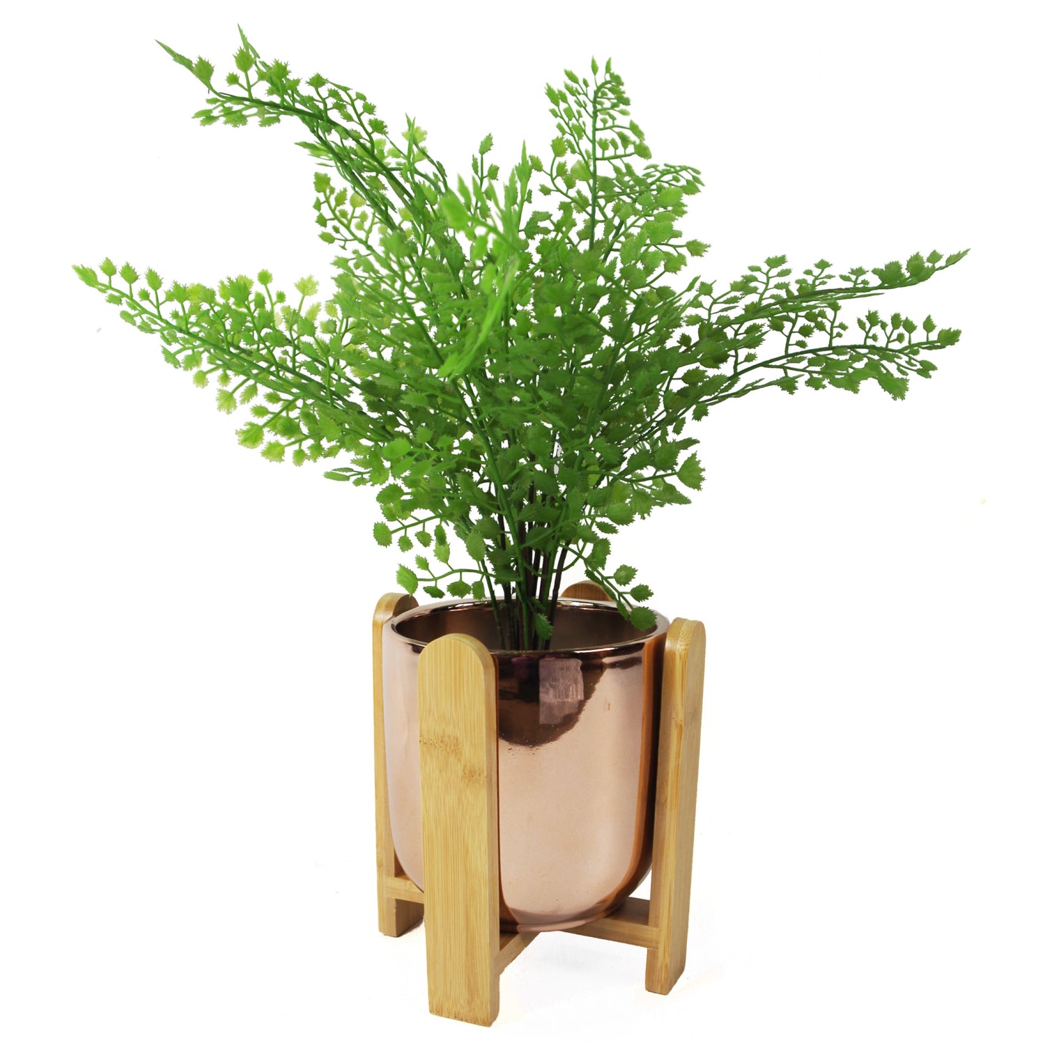 Planter with Bamboo Stand | Gold Planter | Everlasting Greenery Co.