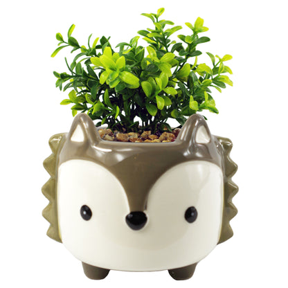 Ceramic Grey Fox Planter | Grey Fox Planter | Everlasting Greenery Co