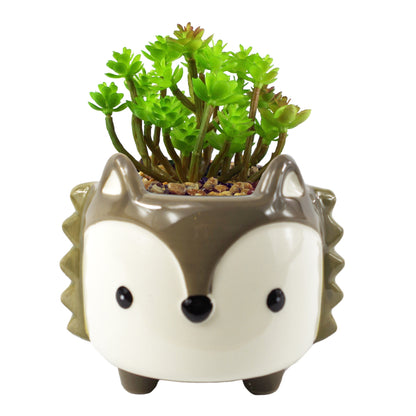 Ceramic Grey Fox Planter | Grey Fox Planter | Everlasting Greenery Co