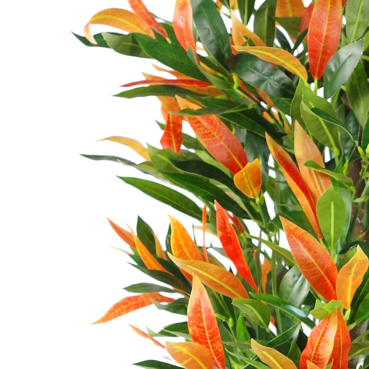 Artificial Ficus Tree Plant Red Green Ficus 130cm Real Wood Trunk Realistic Botanik-2