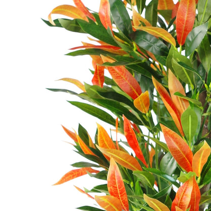 Artificial Ficus Tree Plant Red Green Ficus 130cm Real Wood Trunk Realistic Botanik-2