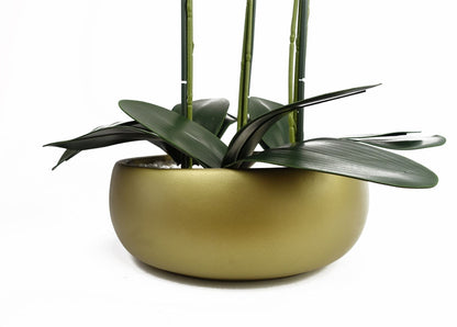 Orchid Artificial White Gold Ceramic Planter Botanik-4