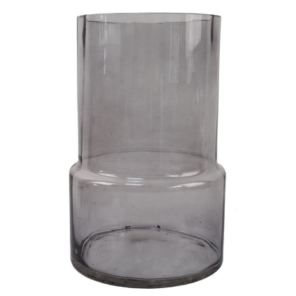 Glass Vase Grey Smoke Glass Vase 26cm-0