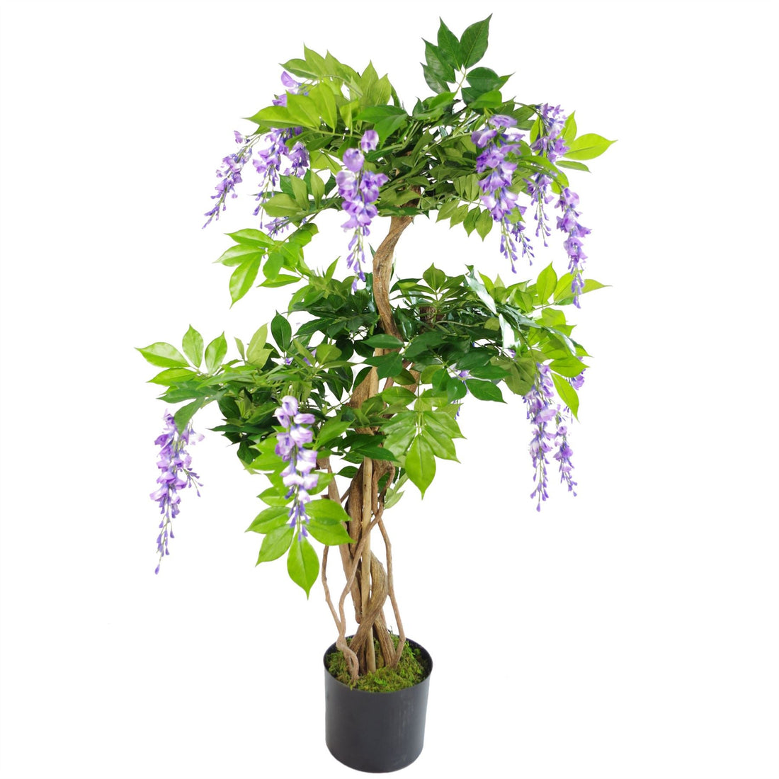 Artificial Wisteria Tree 110cm Artificial Purple Real Wood Trunk Realistic Botanik-0