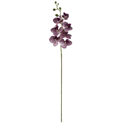 Leaf 70cm Grey Glass Vase Artificial Orchids and Roses-2