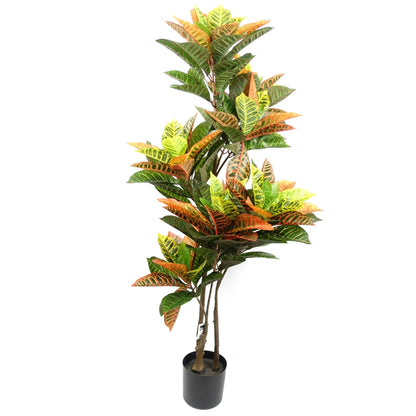 Artificial Tree Orange Yellow Codiaeum Tropical Large Botanik-0