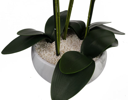 Orchid White - Marble Effect  Ceramic Planter-4