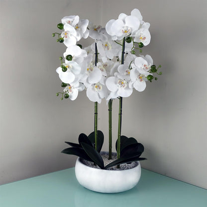 Orchid White - Marble Effect  Ceramic Planter-0