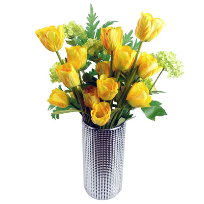 Pack of 6 x 80cm Artificial Tulip Yellow Stem-3